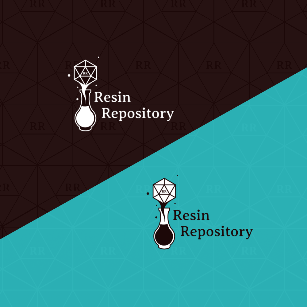 Resin Repository logo light and dark versions